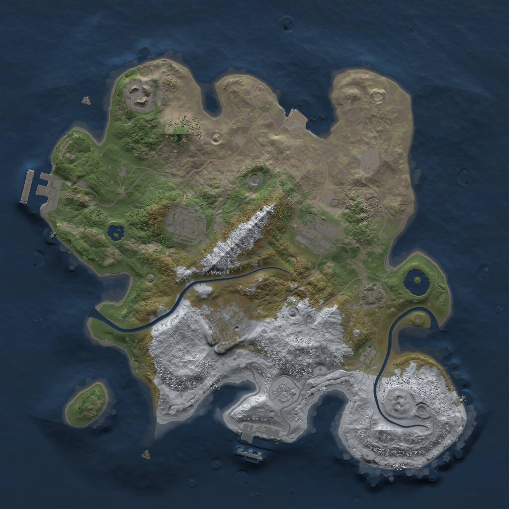 Rust Map: Procedural Map, Size: 3000, Seed: 13456, 10 Monuments
