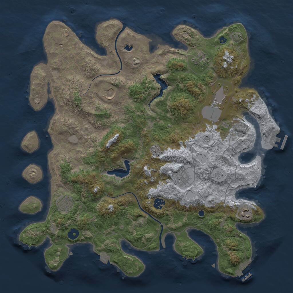 Rust Map: Procedural Map, Size: 4000, Seed: 246213, 14 Monuments