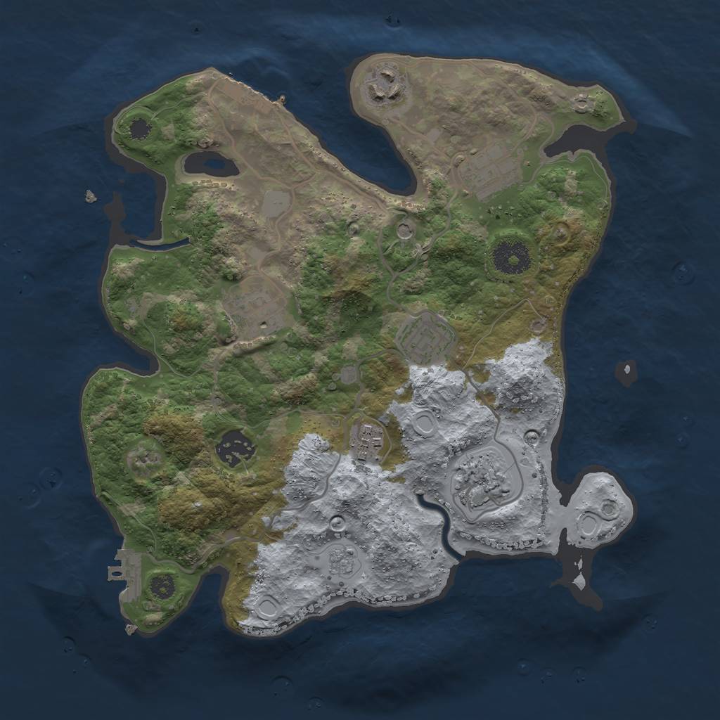 Rust Map: Procedural Map, Size: 3000, Seed: 88976, 16 Monuments