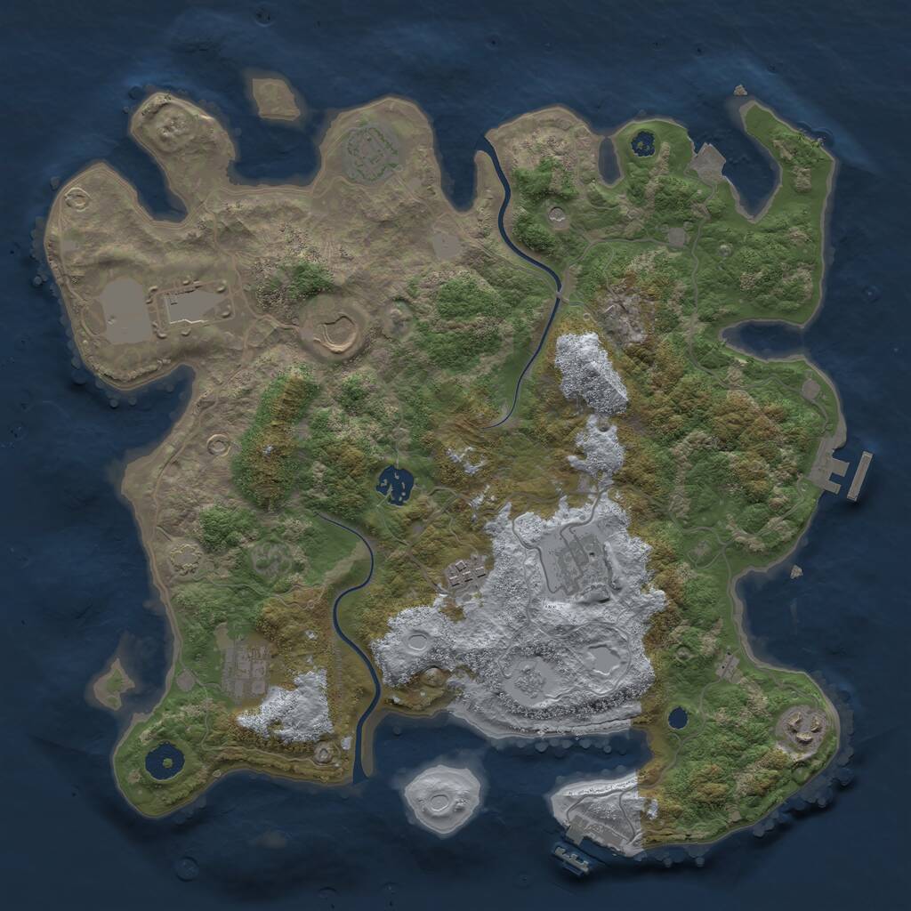 Rust Map: Procedural Map, Size: 3700, Seed: 47293172, 14 Monuments