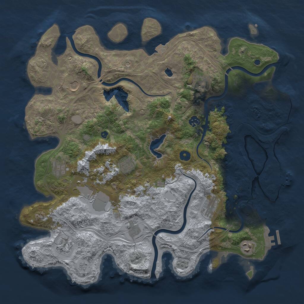 Rust Map: Procedural Map, Size: 4250, Seed: 20394709, 17 Monuments