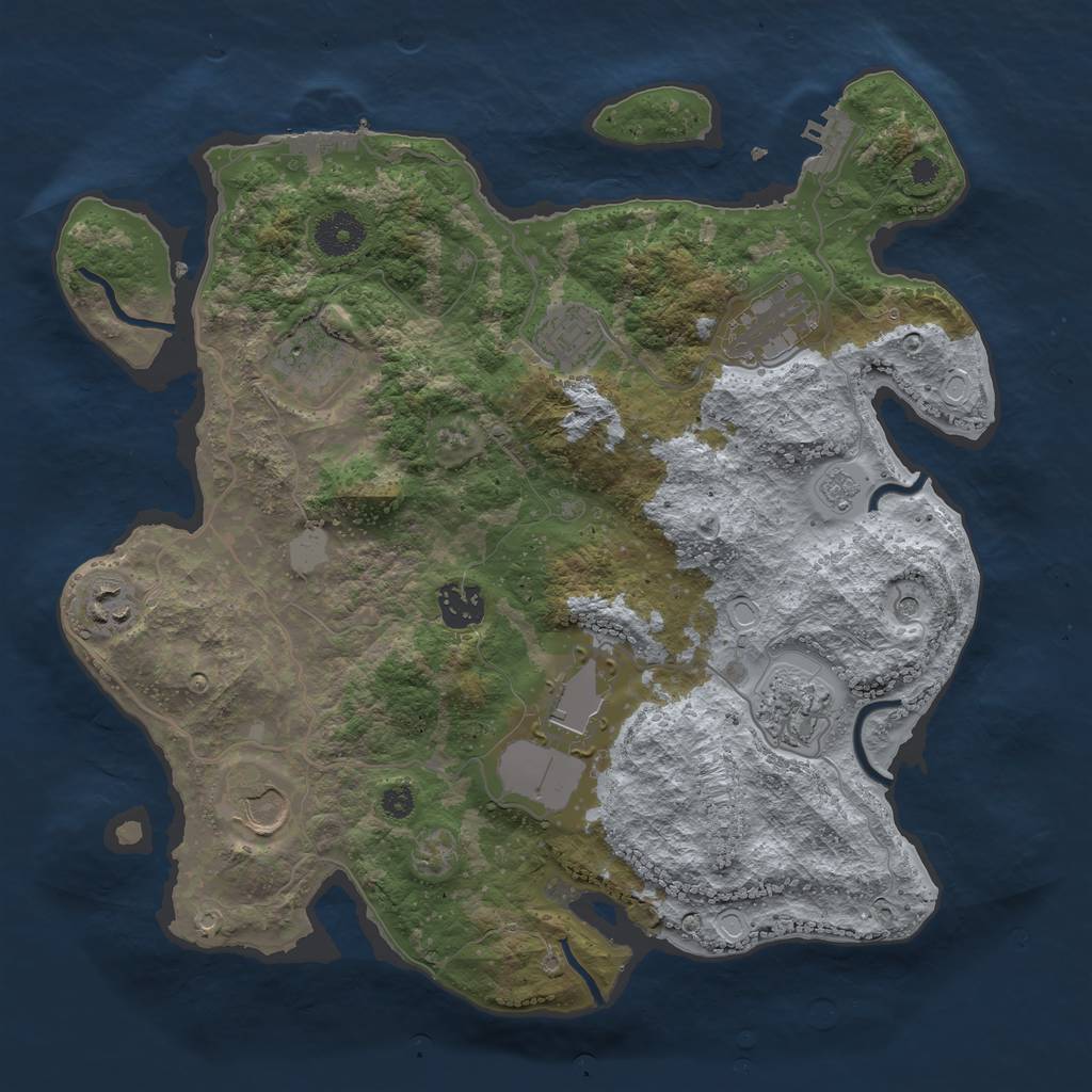 Rust Map: Procedural Map, Size: 3500, Seed: 1783420, 17 Monuments