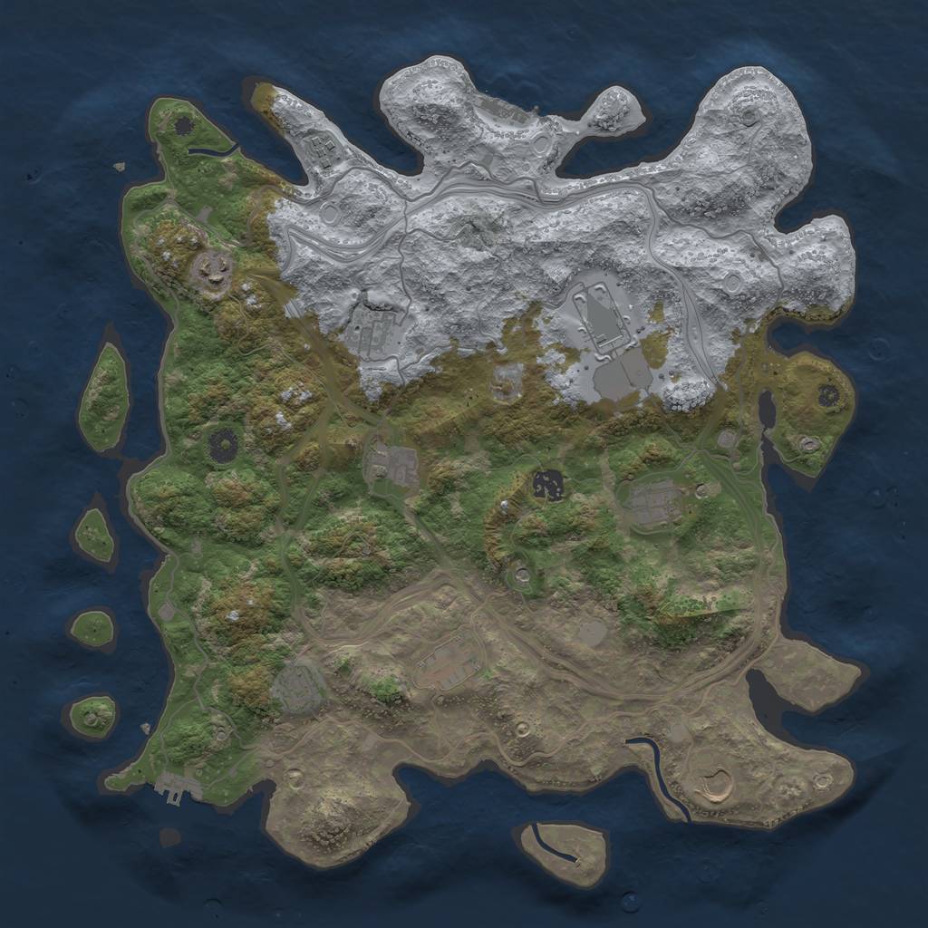 Rust Map: Procedural Map, Size: 4250, Seed: 2006646954, 18 Monuments