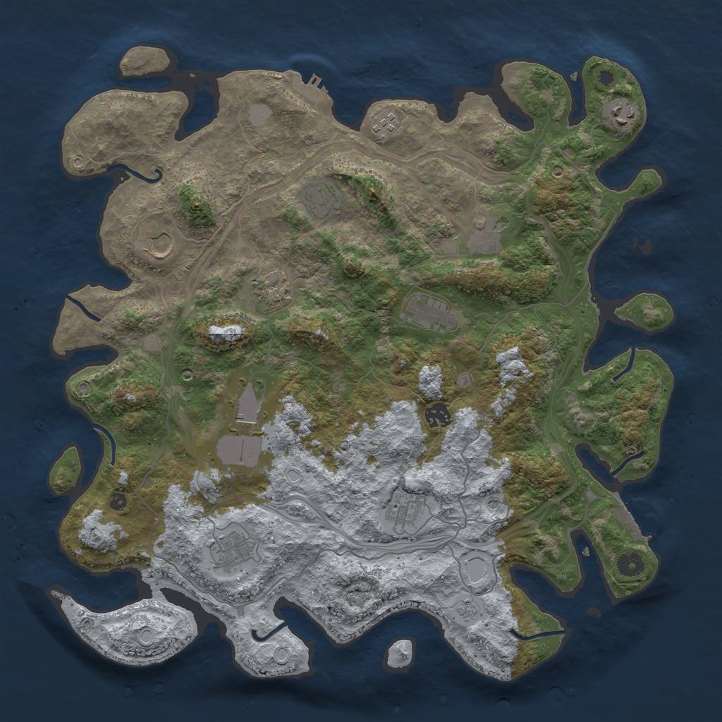 Rust Map: Procedural Map, Size: 4250, Seed: 42852316, 20 Monuments