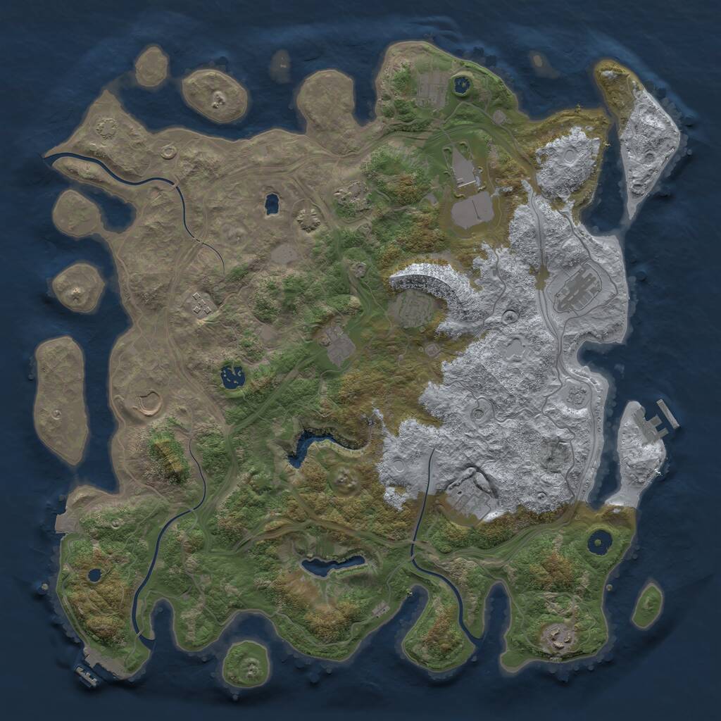 Rust Map: Procedural Map, Size: 4450, Seed: 1588342419, 17 Monuments