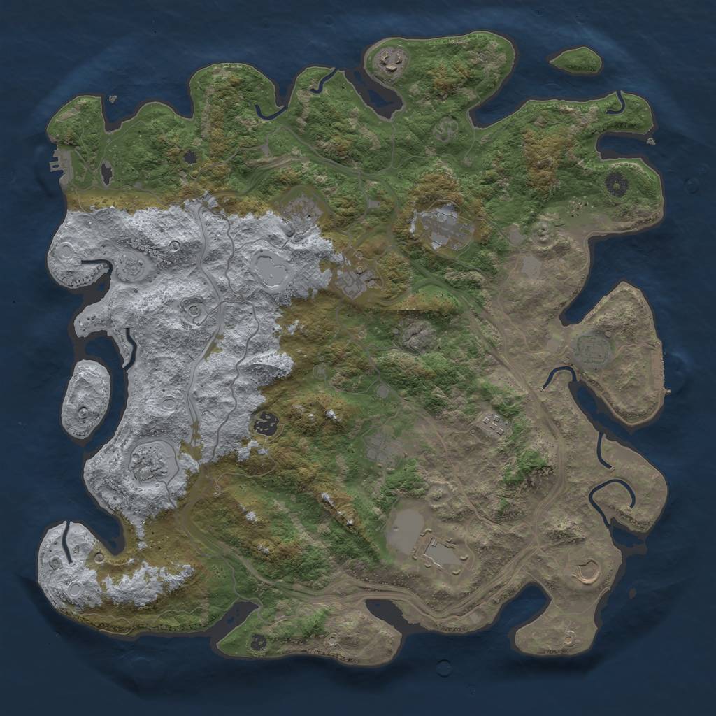 Rust Map: Procedural Map, Size: 4500, Seed: 162151205, 20 Monuments
