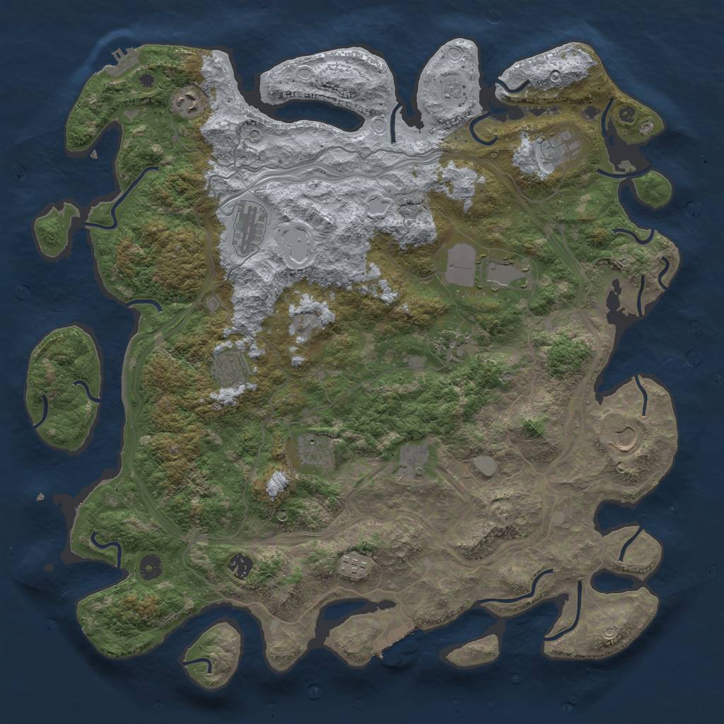 Rust Map: Procedural Map, Size: 4500, Seed: 59454, 20 Monuments