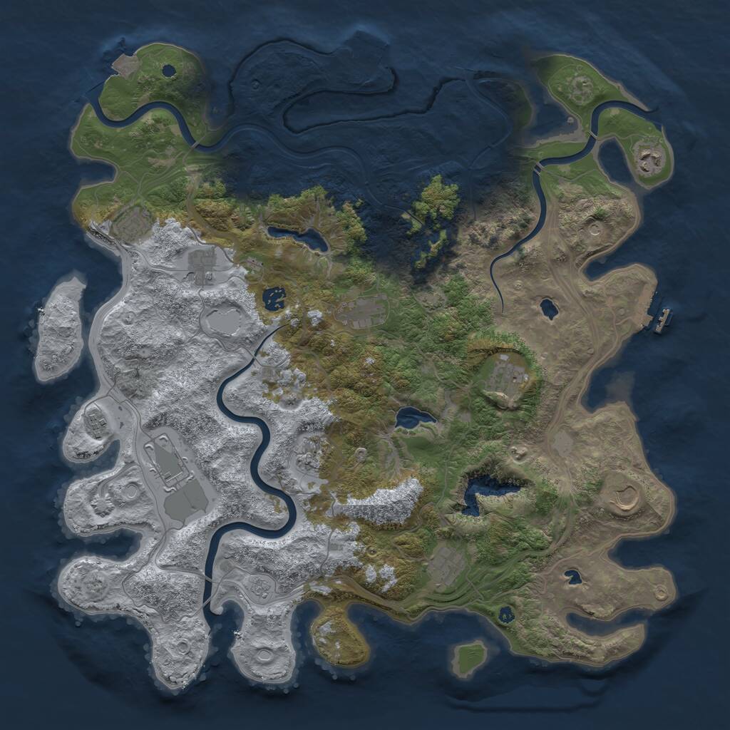 Rust Map: Procedural Map, Size: 4500, Seed: 2062503, 17 Monuments