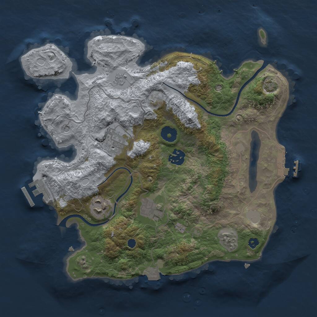 Rust Map: Procedural Map, Size: 3000, Seed: 3238, 10 Monuments
