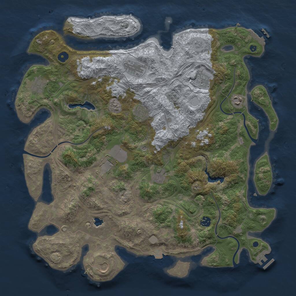 Rust Map: Procedural Map, Size: 4300, Seed: 553154793, 16 Monuments