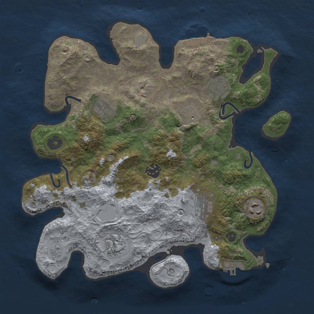Rust Map: Procedural Map, Size: 3250, Seed: 1356218880, 16 Monuments