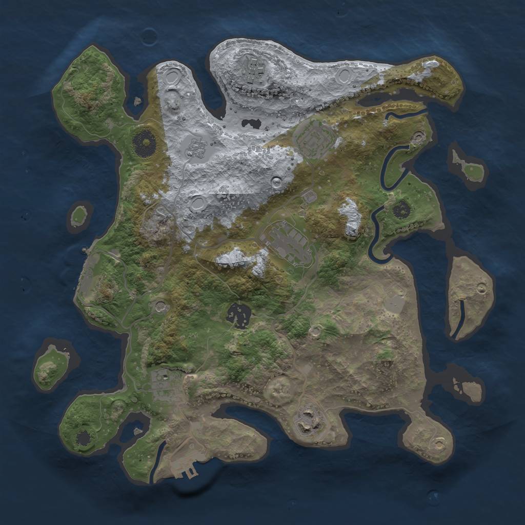 Rust Map: Procedural Map, Size: 3128, Seed: 65424, 15 Monuments
