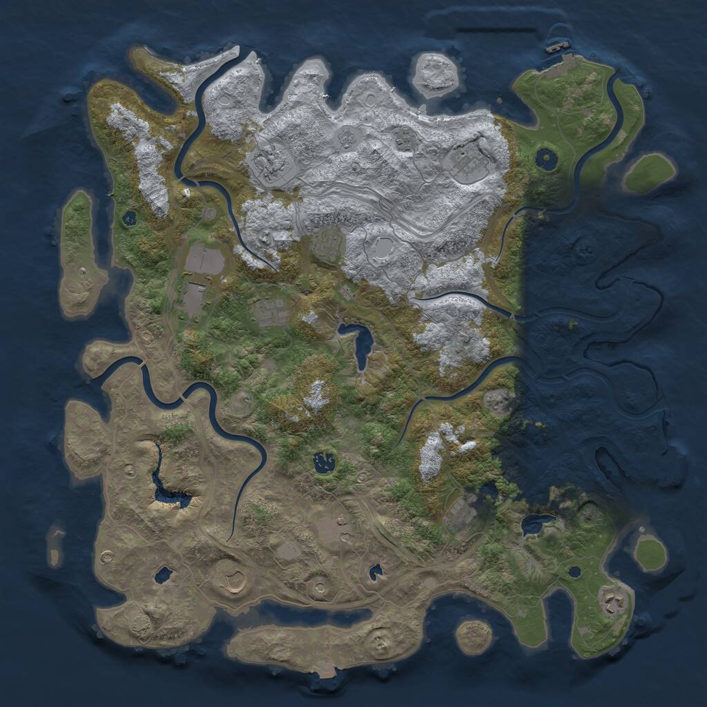 Rust Map: Procedural Map, Size: 4800, Seed: 1003420509, 17 Monuments
