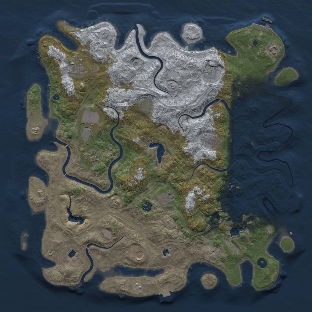 Rust Map: Procedural Map, Size: 4800, Seed: 1003420509, 17 Monuments