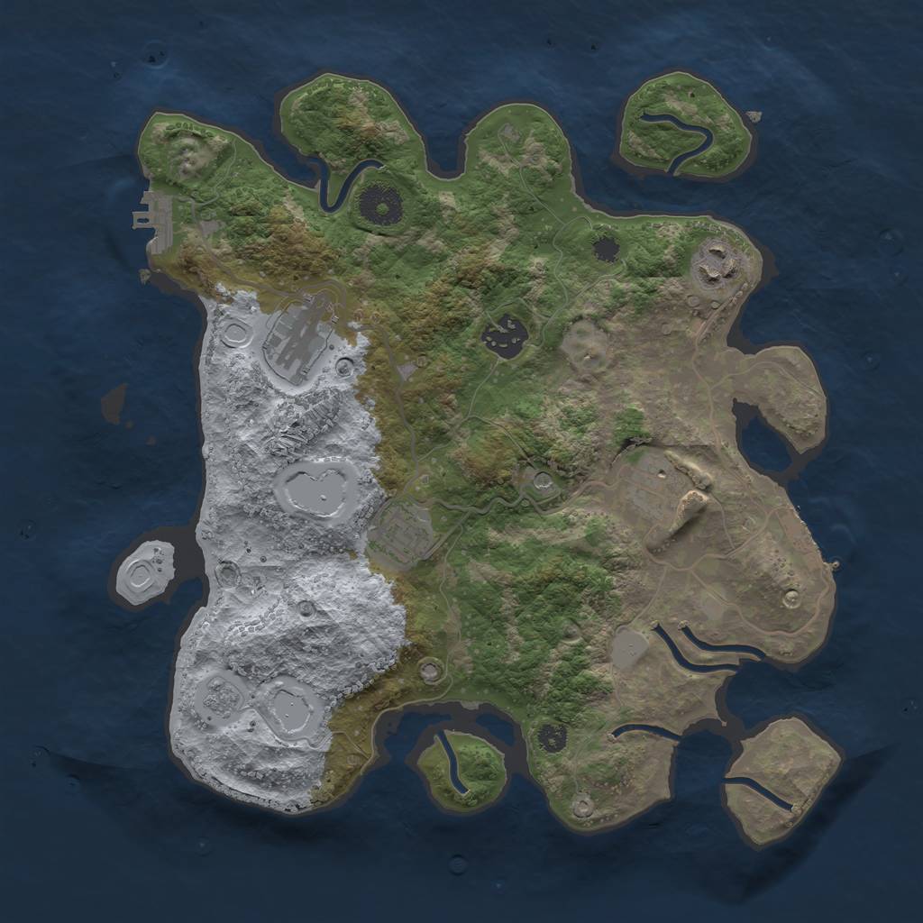 Rust Map: Procedural Map, Size: 3250, Seed: 100, 14 Monuments