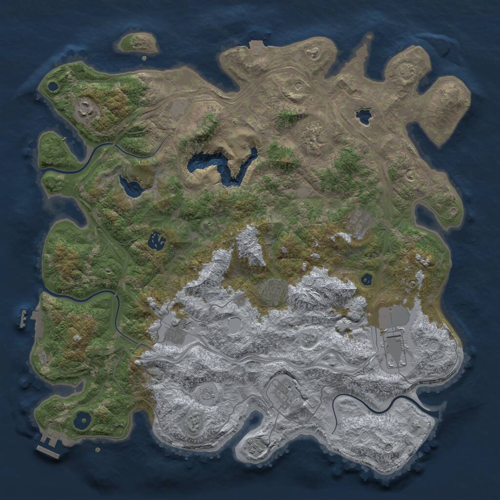 Rust Map: Procedural Map, Size: 4250, Seed: 747824204, 15 Monuments