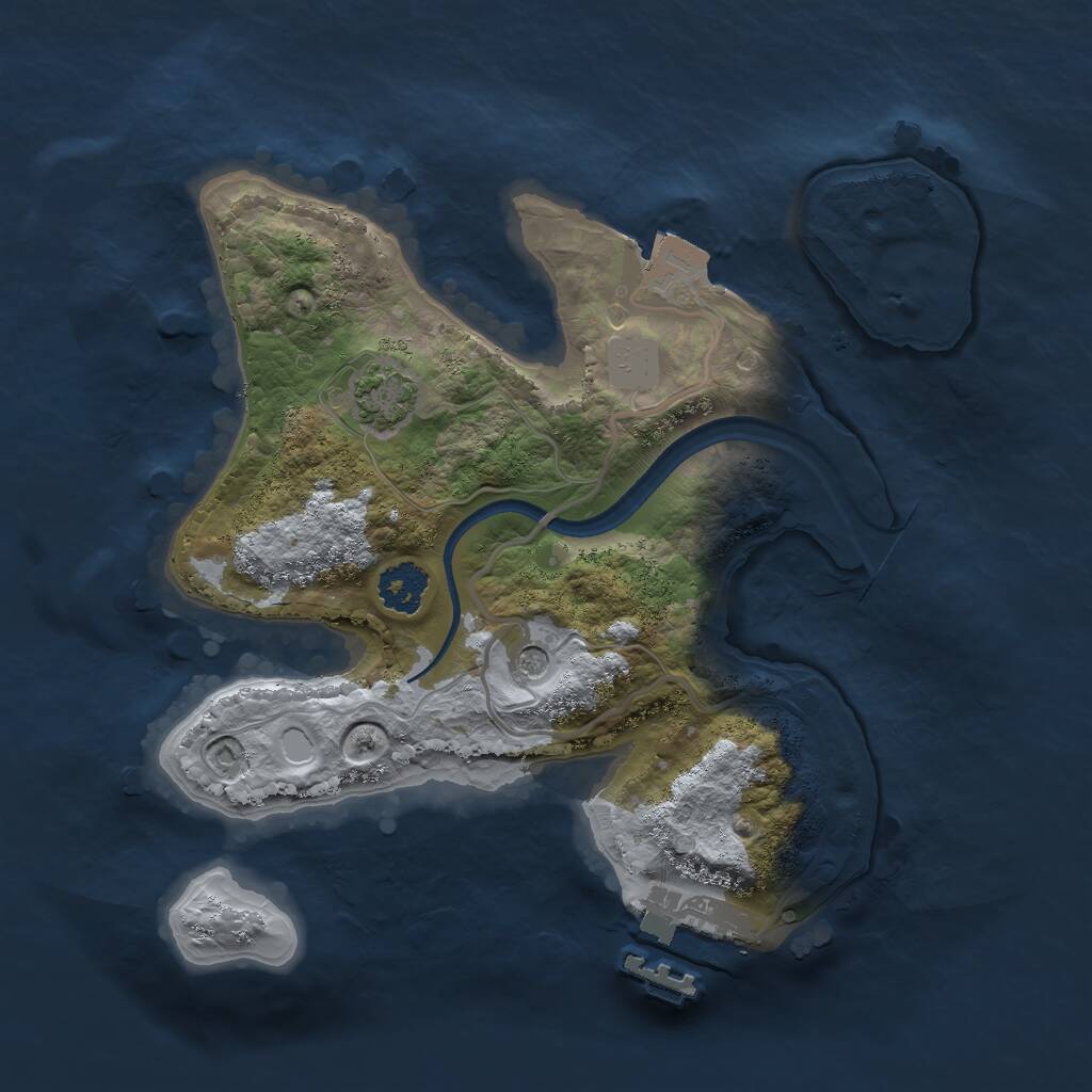 Rust Map: Procedural Map, Size: 2200, Seed: 43791, 4 Monuments