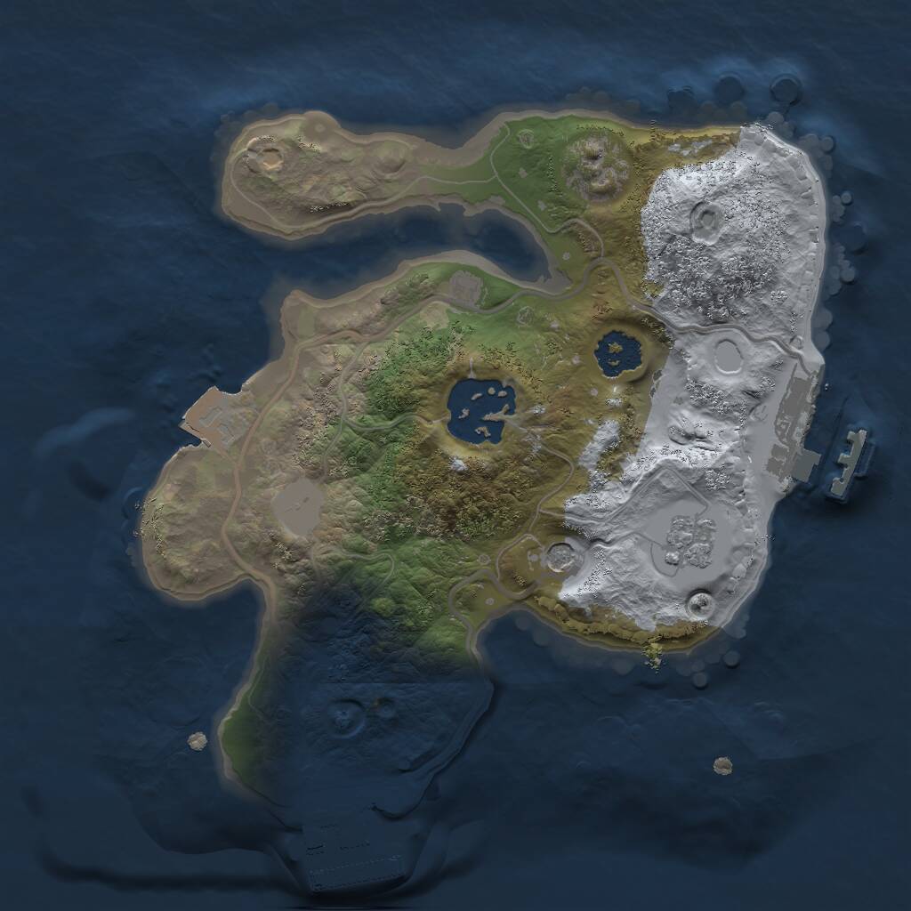 Rust Map: Procedural Map, Size: 2000, Seed: 1647633696, 6 Monuments