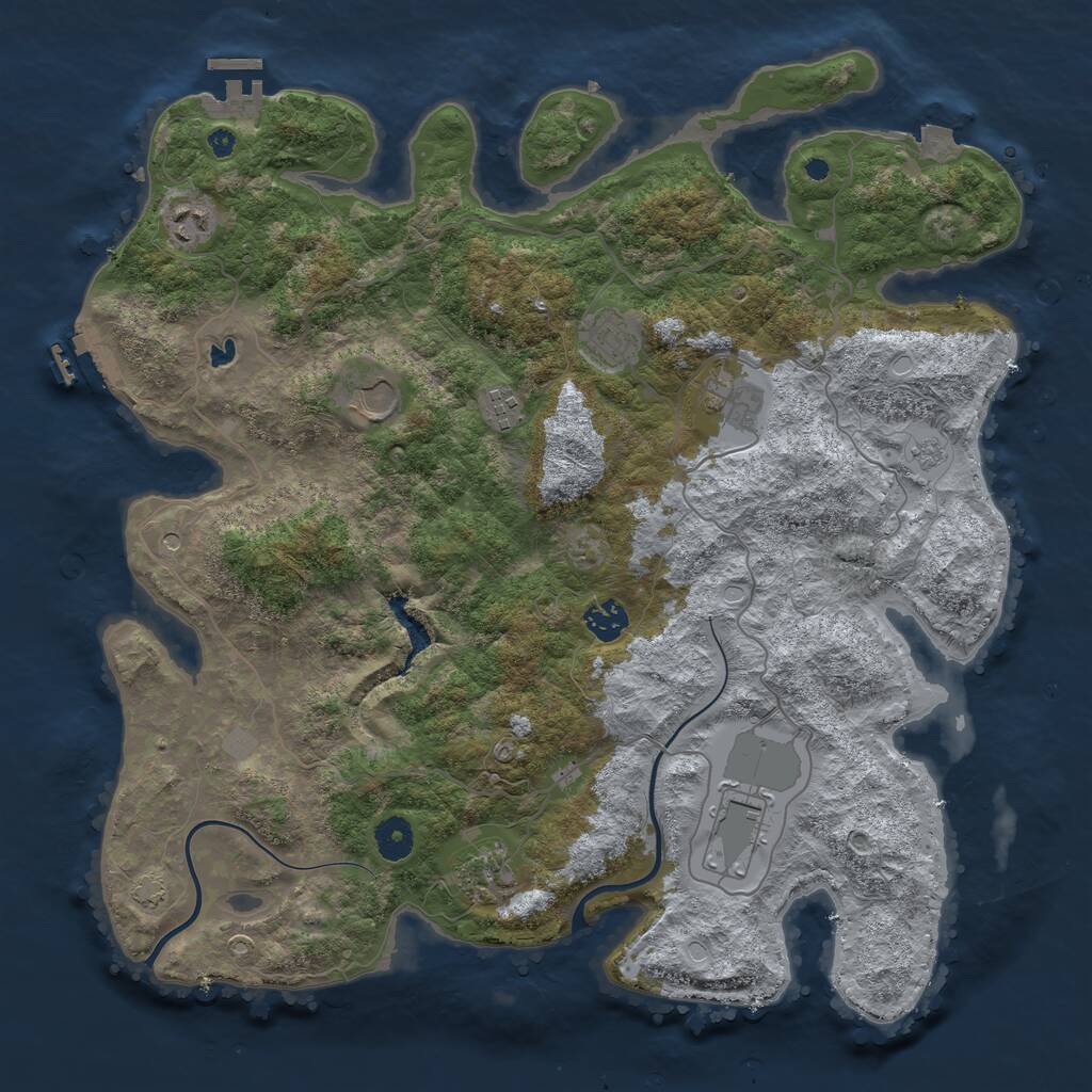 Rust Map: Procedural Map, Size: 4000, Seed: 106431430, 14 Monuments