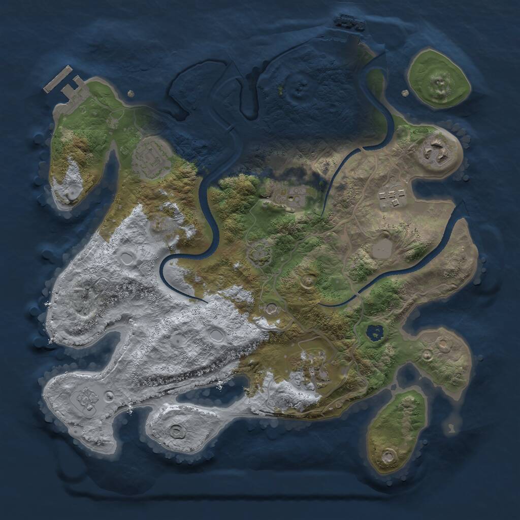 Rust Map: Procedural Map, Size: 3000, Seed: 1740084647, 11 Monuments