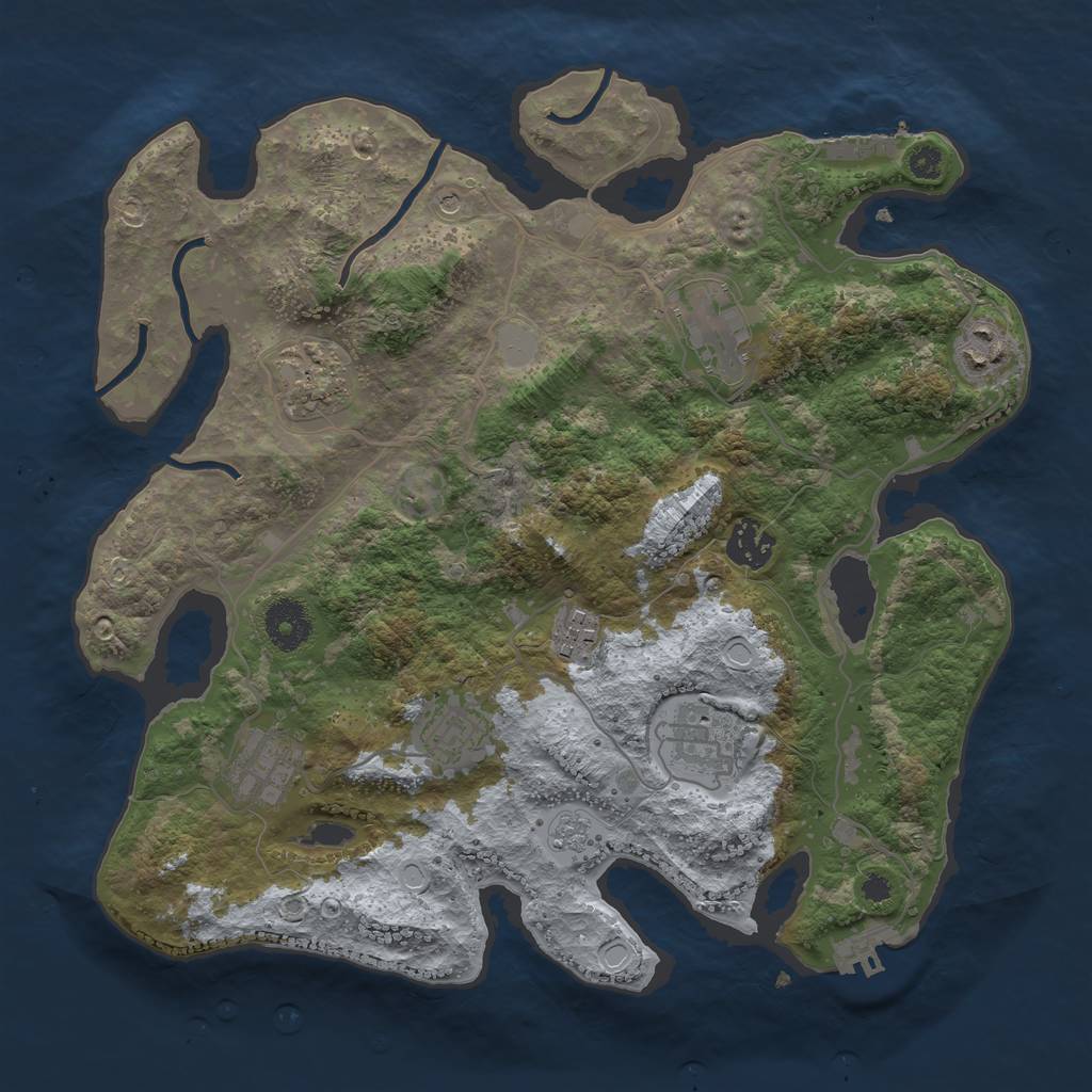 Rust Map: Procedural Map, Size: 3400, Seed: 67010090, 17 Monuments
