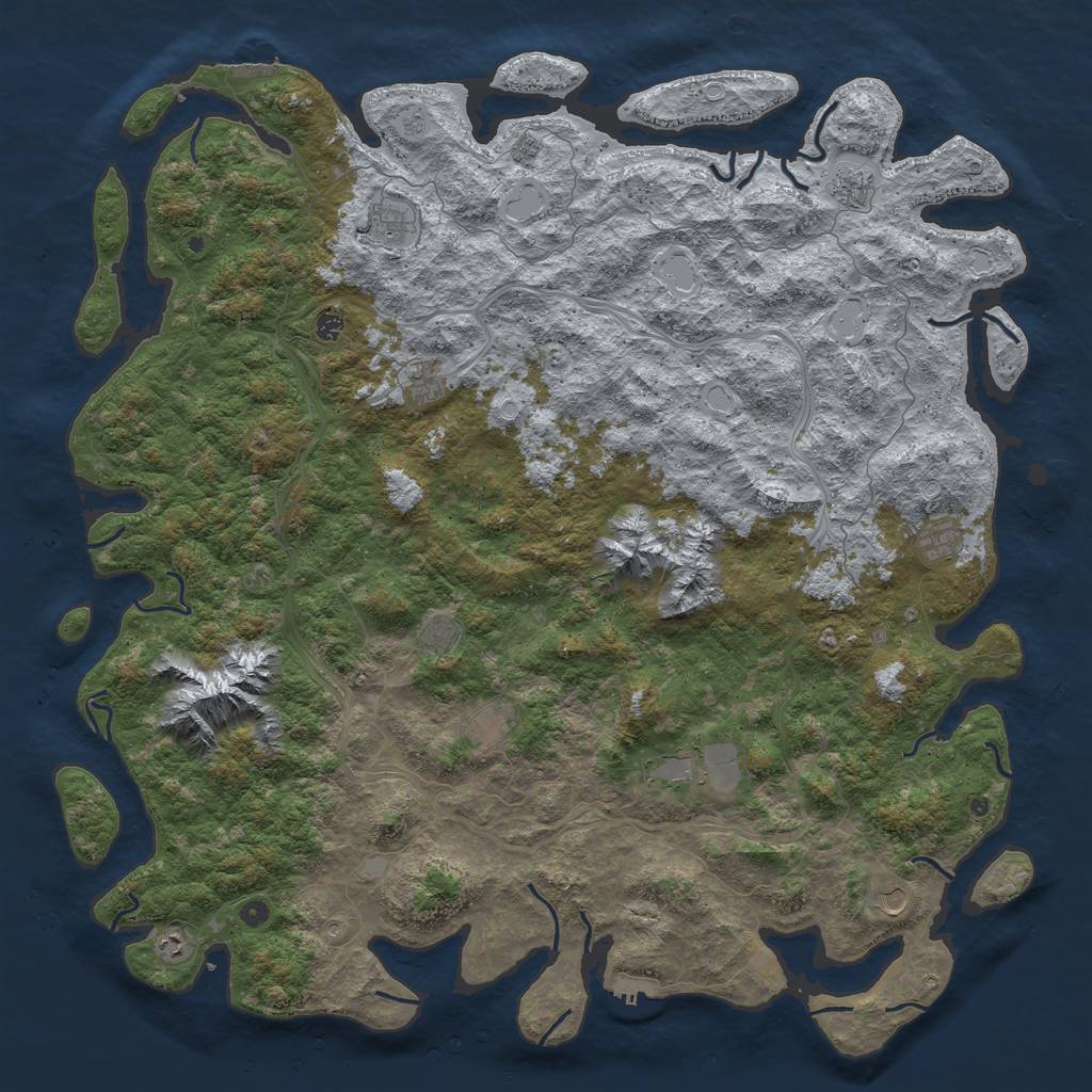 Rust Map: Procedural Map, Size: 6000, Seed: 192838666, 20 Monuments