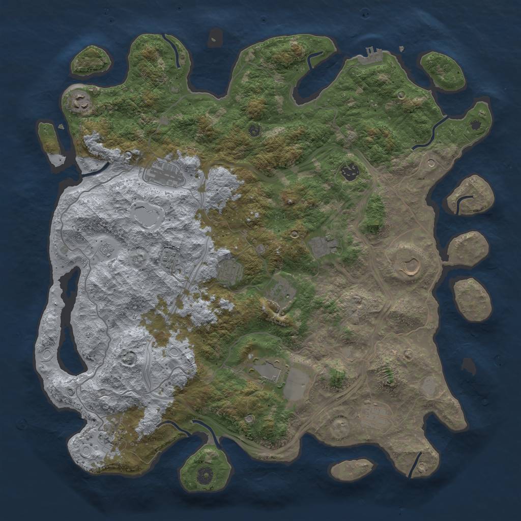 Rust Map: Procedural Map, Size: 4500, Seed: 172564268, 19 Monuments