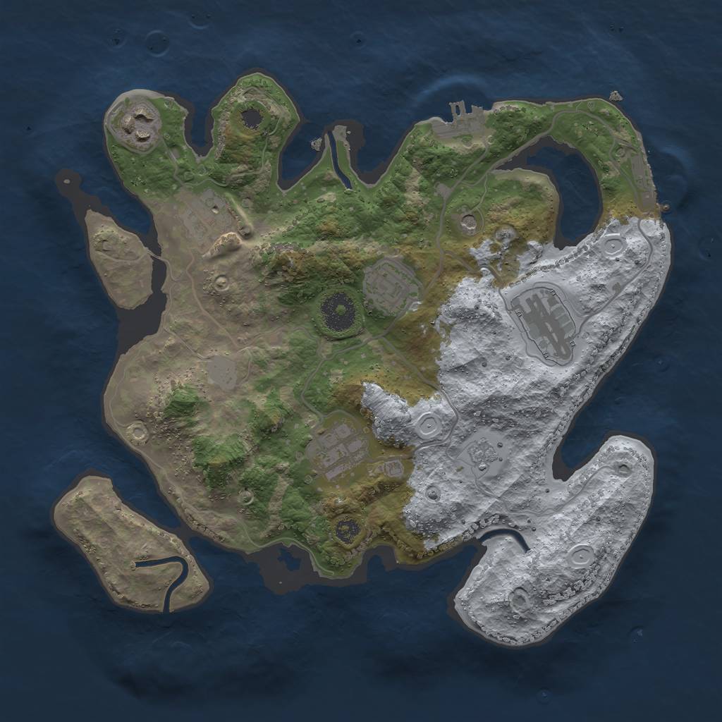 Rust Map: Procedural Map, Size: 3000, Seed: 644857842, 14 Monuments