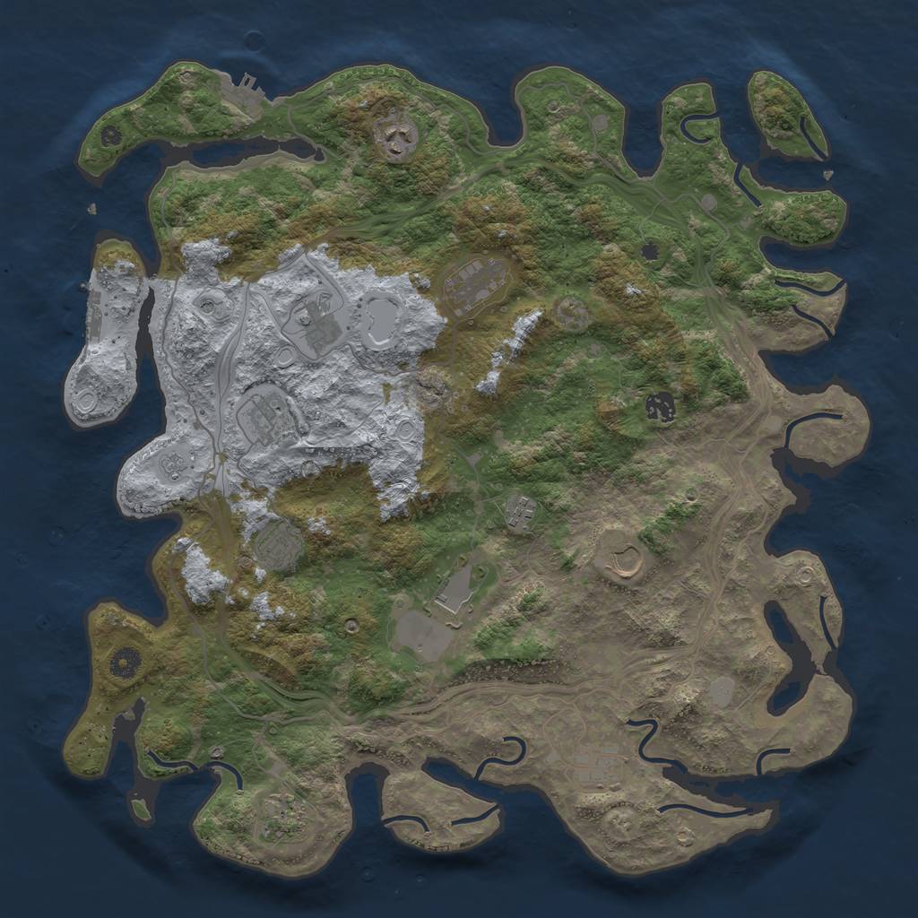 Rust Map: Procedural Map, Size: 4400, Seed: 325465, 20 Monuments