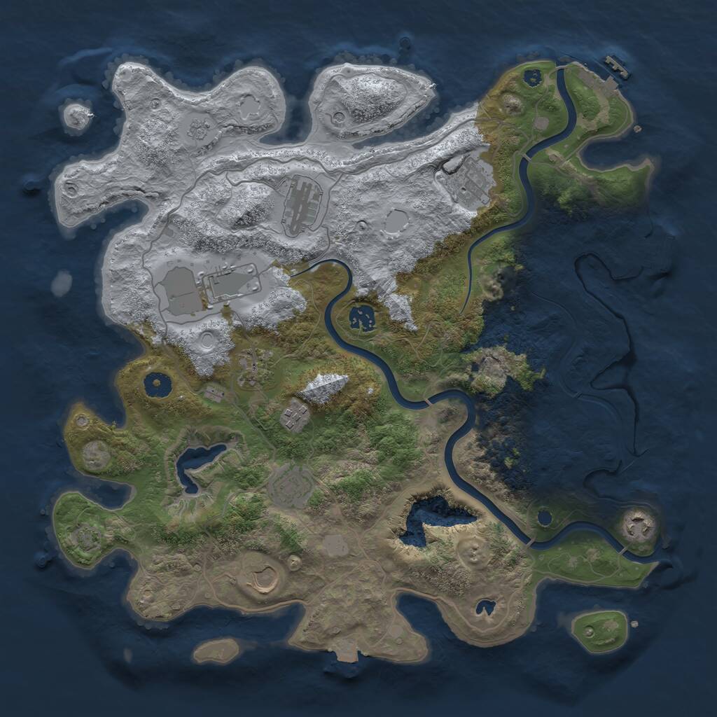 Rust Map: Procedural Map, Size: 4000, Seed: 87325385, 15 Monuments