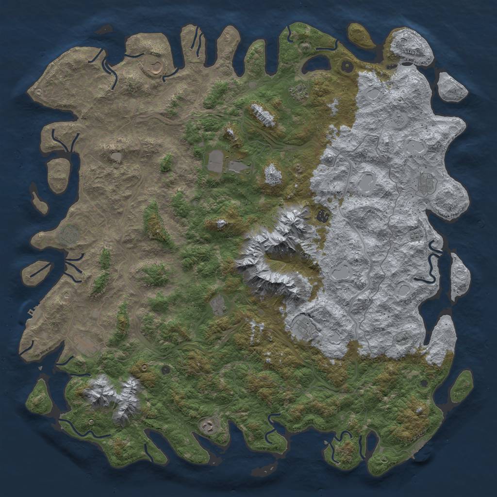 Rust Map: Procedural Map, Size: 6000, Seed: 34096635, 20 Monuments