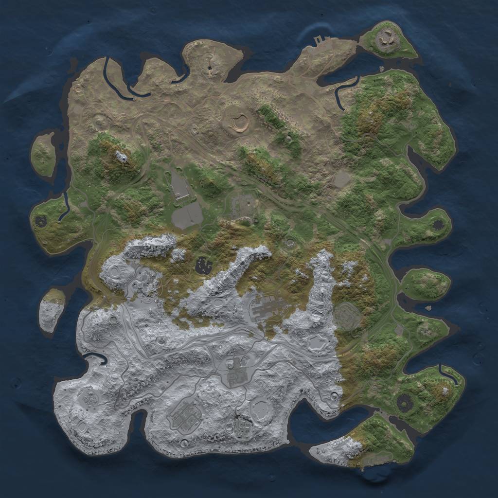 Rust Map: Procedural Map, Size: 4250, Seed: 21353, 20 Monuments