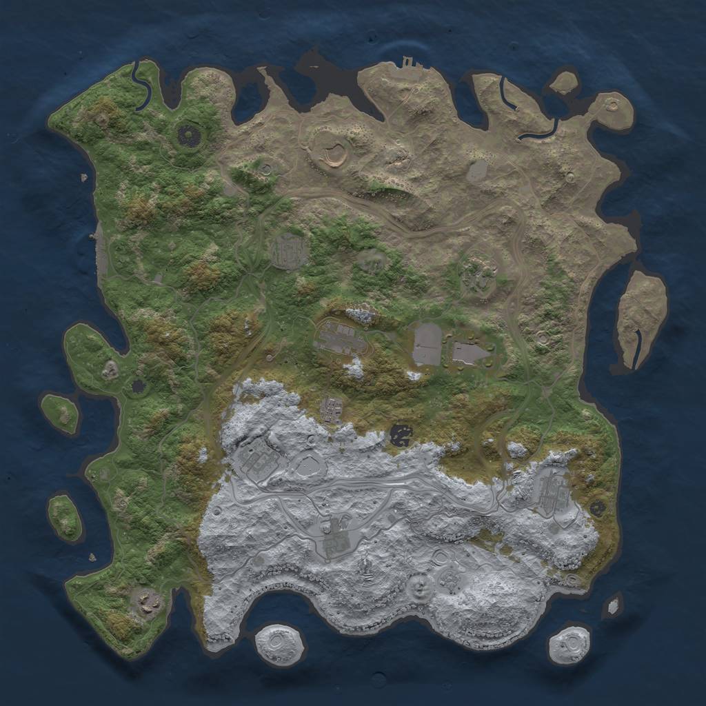 Rust Map: Procedural Map, Size: 4500, Seed: 22620, 20 Monuments