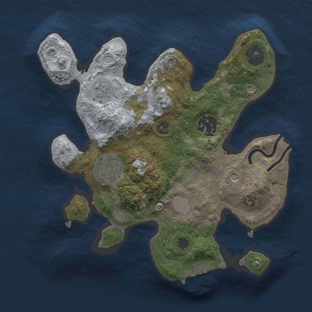 Rust Map: Procedural Map, Size: 2350, Seed: 23645, 10 Monuments