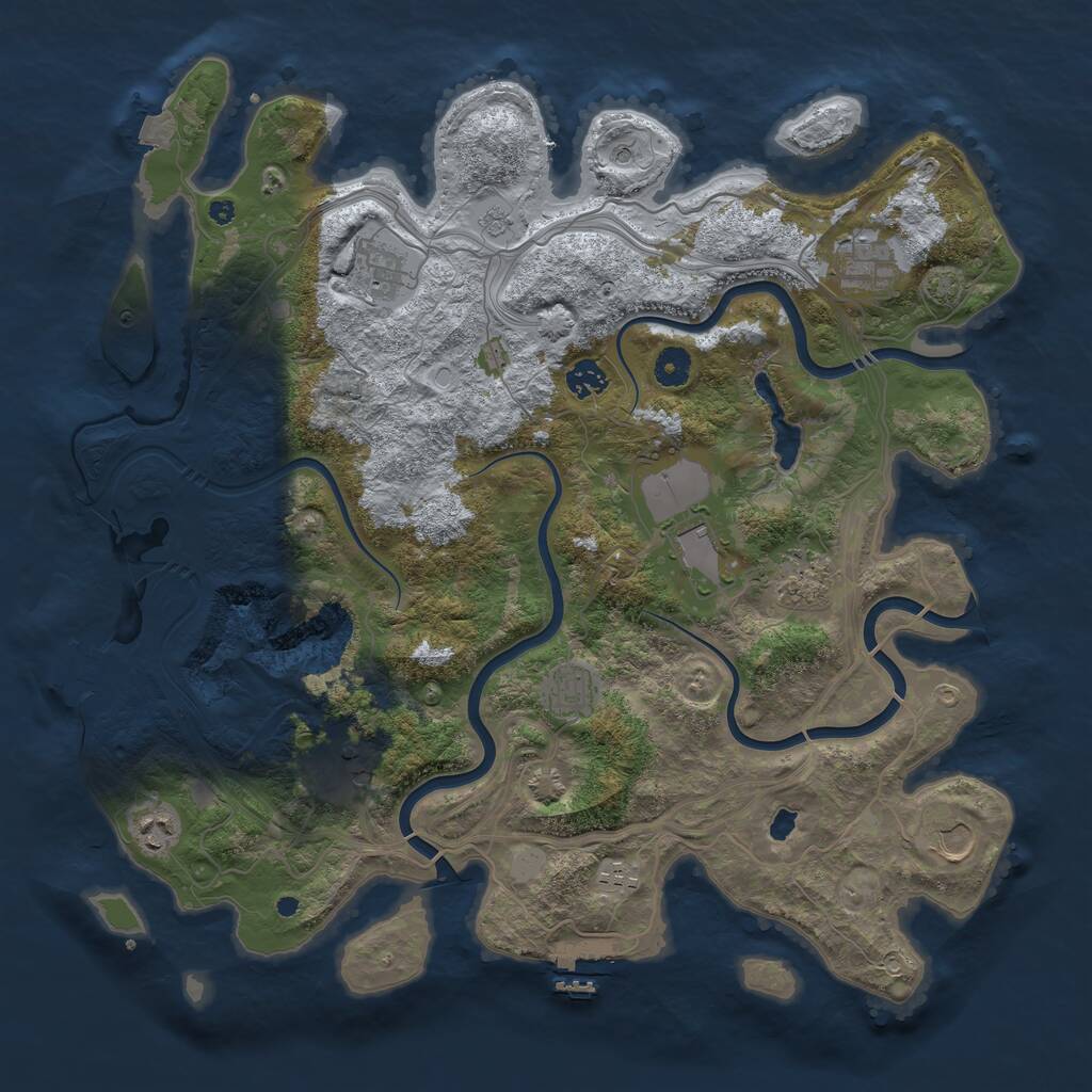 Rust Map: Procedural Map, Size: 4250, Seed: 377406112, 16 Monuments