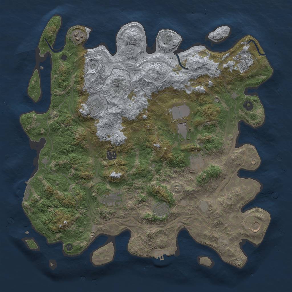 Rust Map: Procedural Map, Size: 4250, Seed: 377406112, 19 Monuments