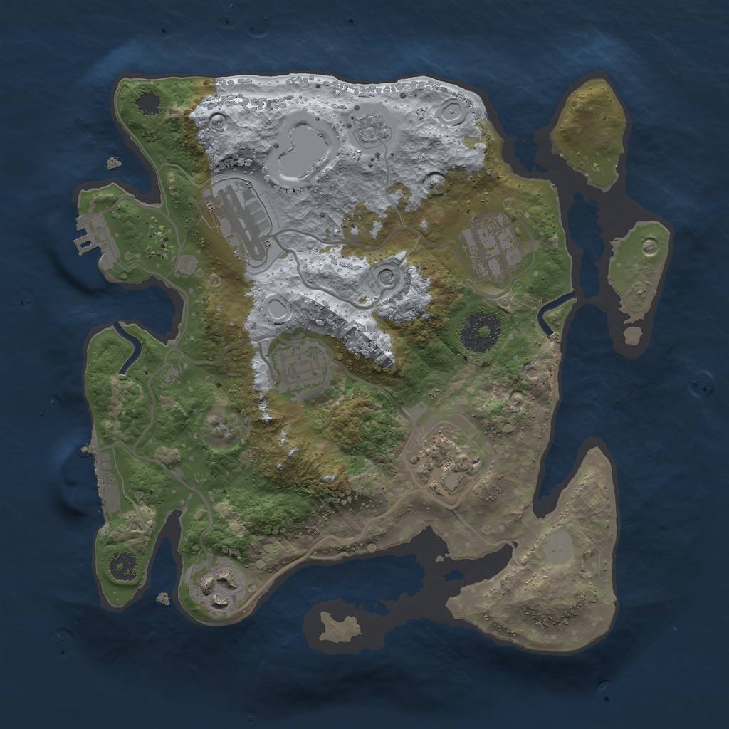 Rust Map: Procedural Map, Size: 2700, Seed: 10042012, 14 Monuments