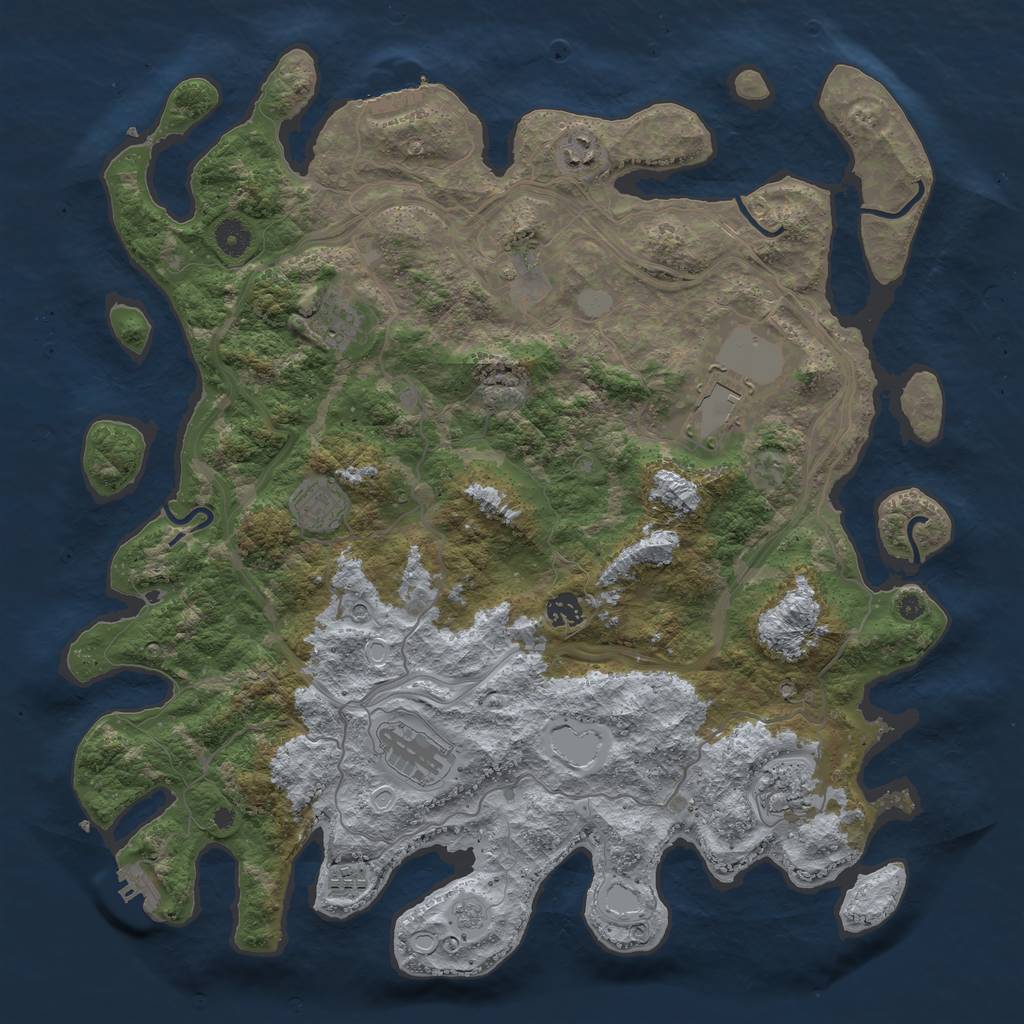 Rust Map: Procedural Map, Size: 4300, Seed: 22020120, 18 Monuments