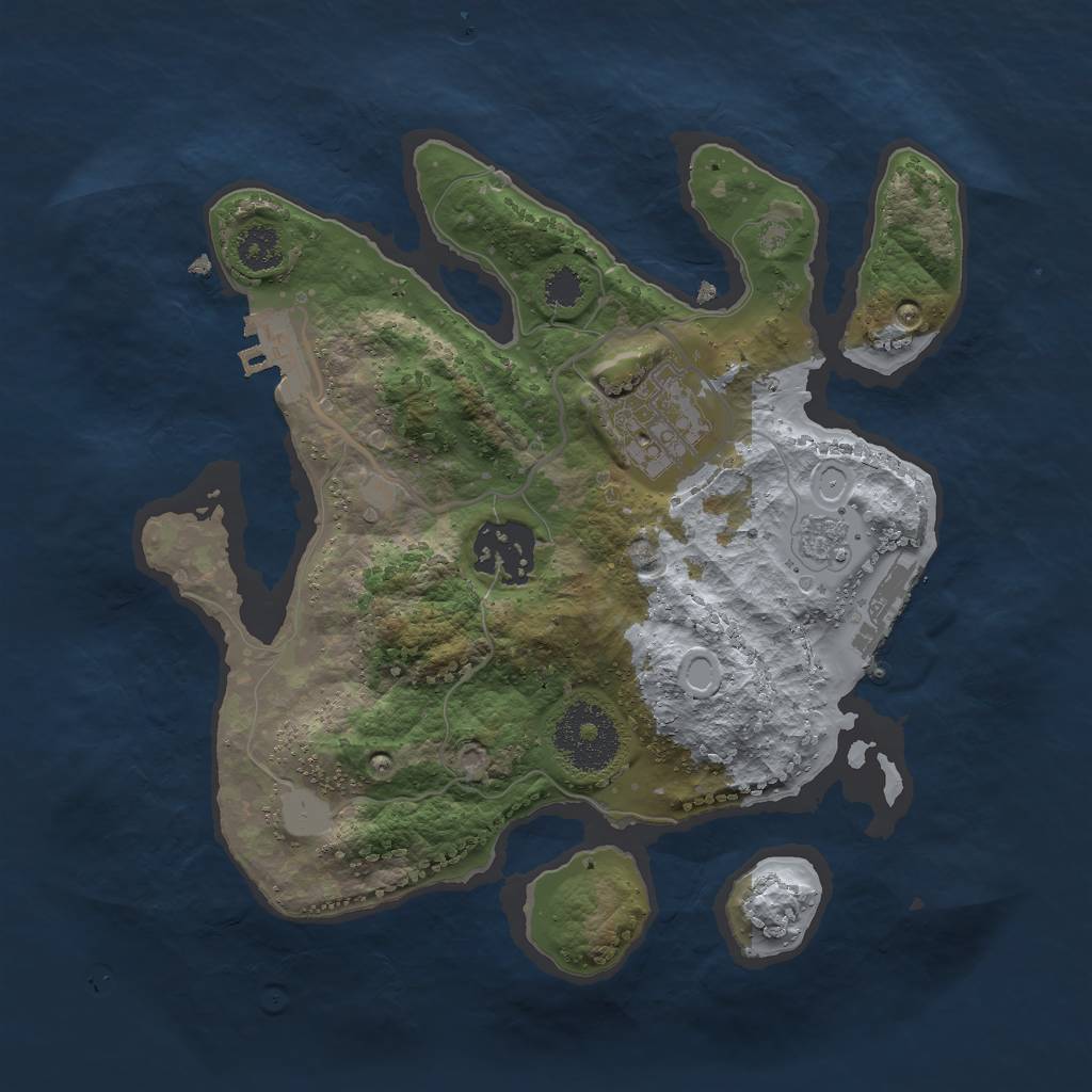 Rust Map: Procedural Map, Size: 2505, Seed: 2113151808, 10 Monuments