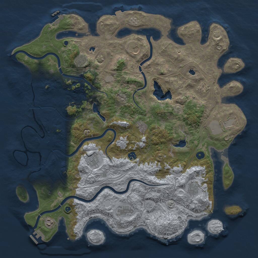 Rust Map: Procedural Map, Size: 4800, Seed: 22620, 17 Monuments