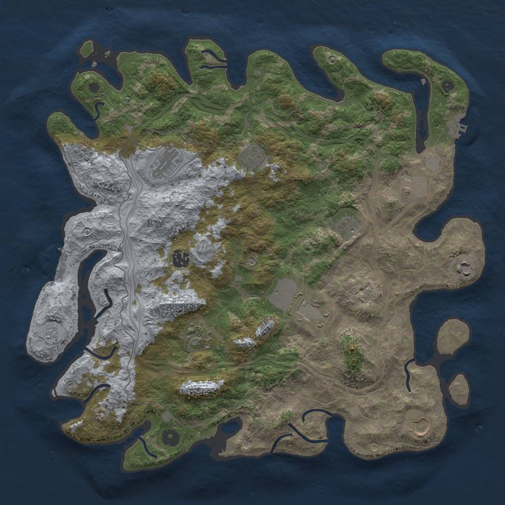Rust Map: Procedural Map, Size: 4300, Seed: 9952, 19 Monuments