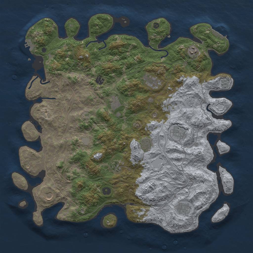 Rust Map: Procedural Map, Size: 4500, Seed: 179975642, 19 Monuments