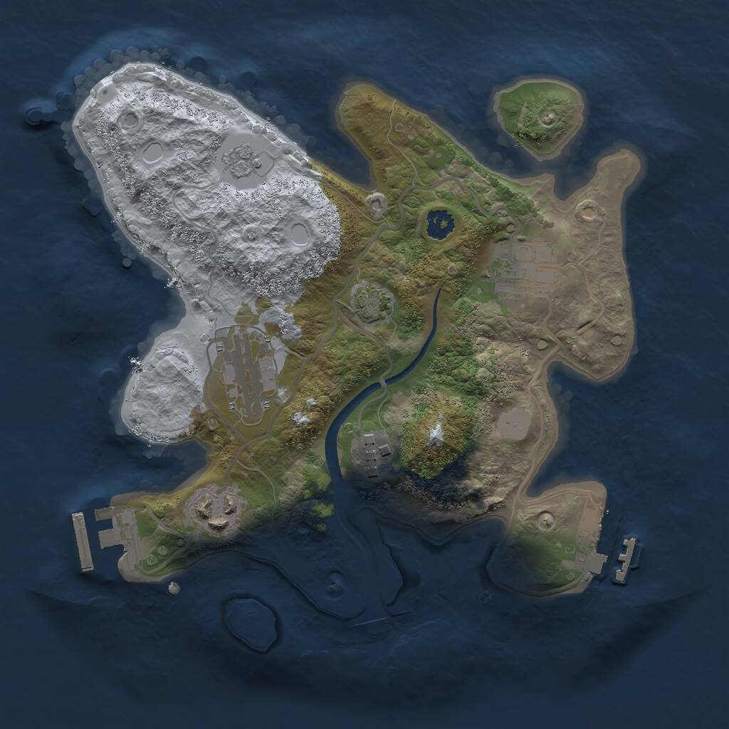 Rust Map: Procedural Map, Size: 2500, Seed: 13367, 9 Monuments