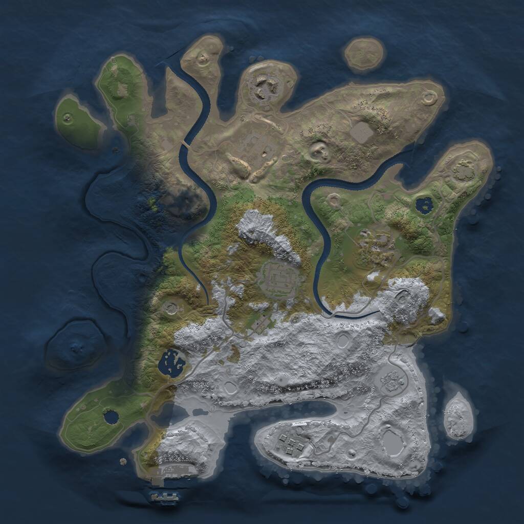 Rust Map: Procedural Map, Size: 3000, Seed: 5126308, 11 Monuments