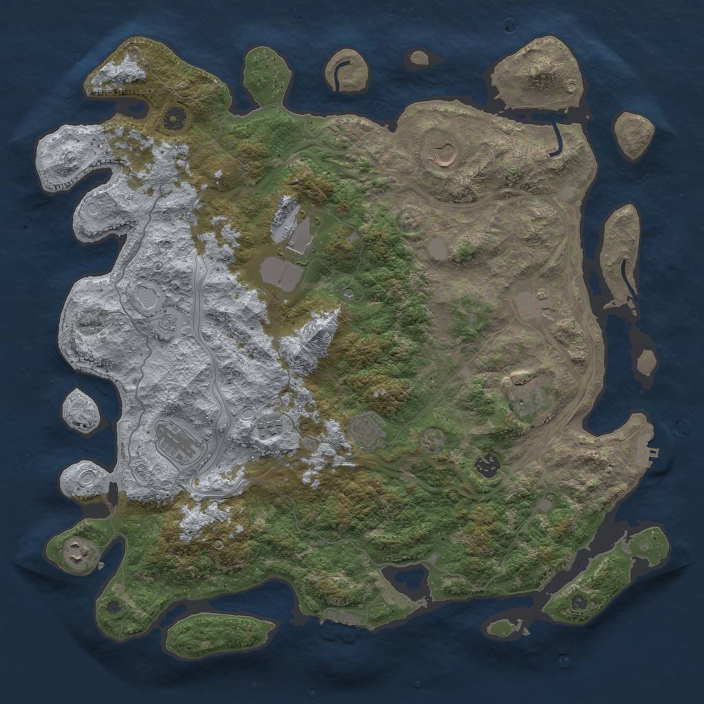 Rust Map: Procedural Map, Size: 4500, Seed: 1486328203, 18 Monuments