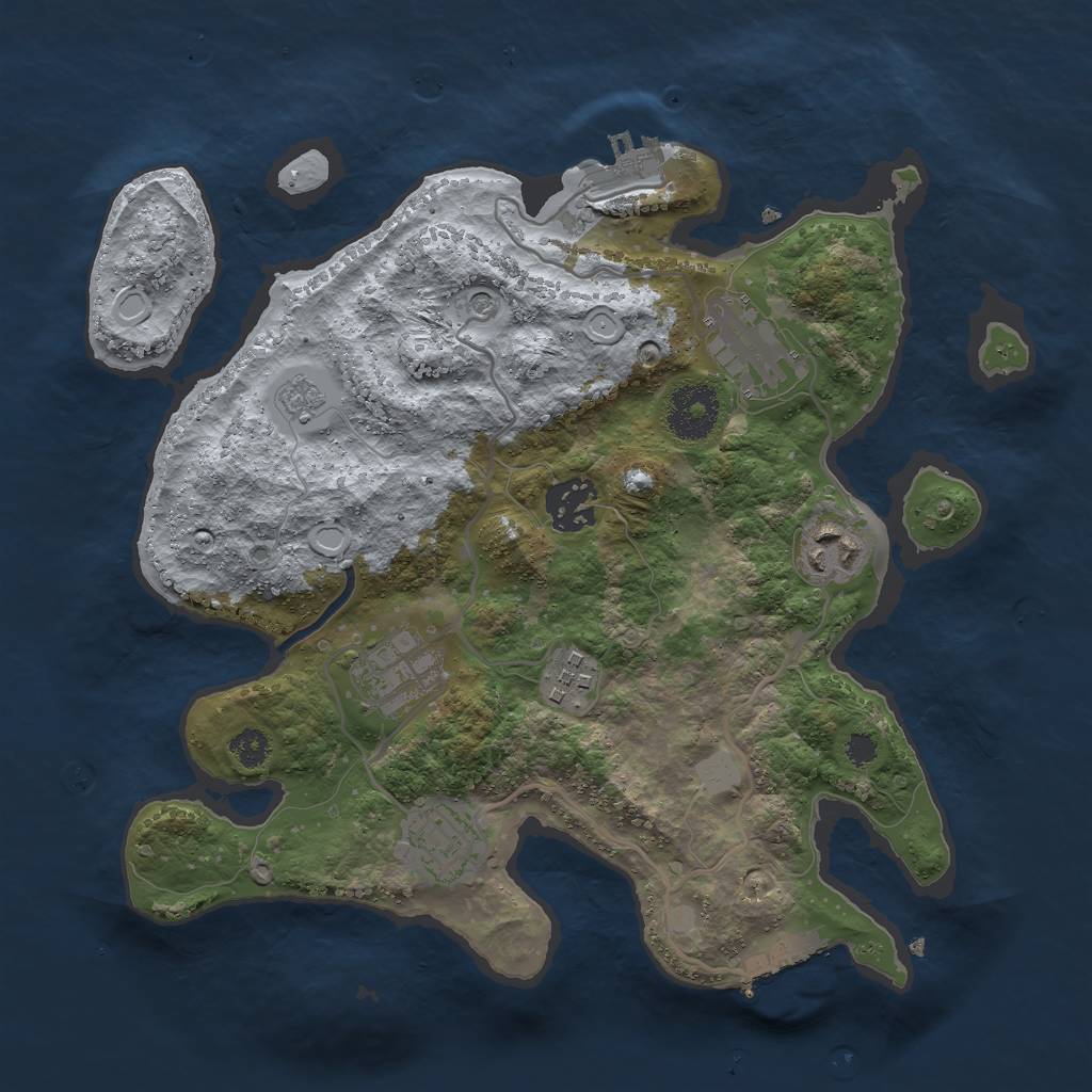 Rust Map: Procedural Map, Size: 3000, Seed: 181209575, 15 Monuments