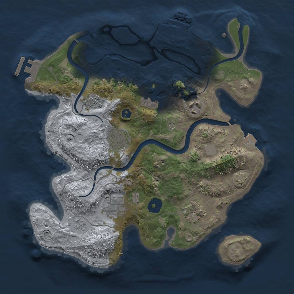 Rust Map: Procedural Map, Size: 3000, Seed: 1030740086, 12 Monuments