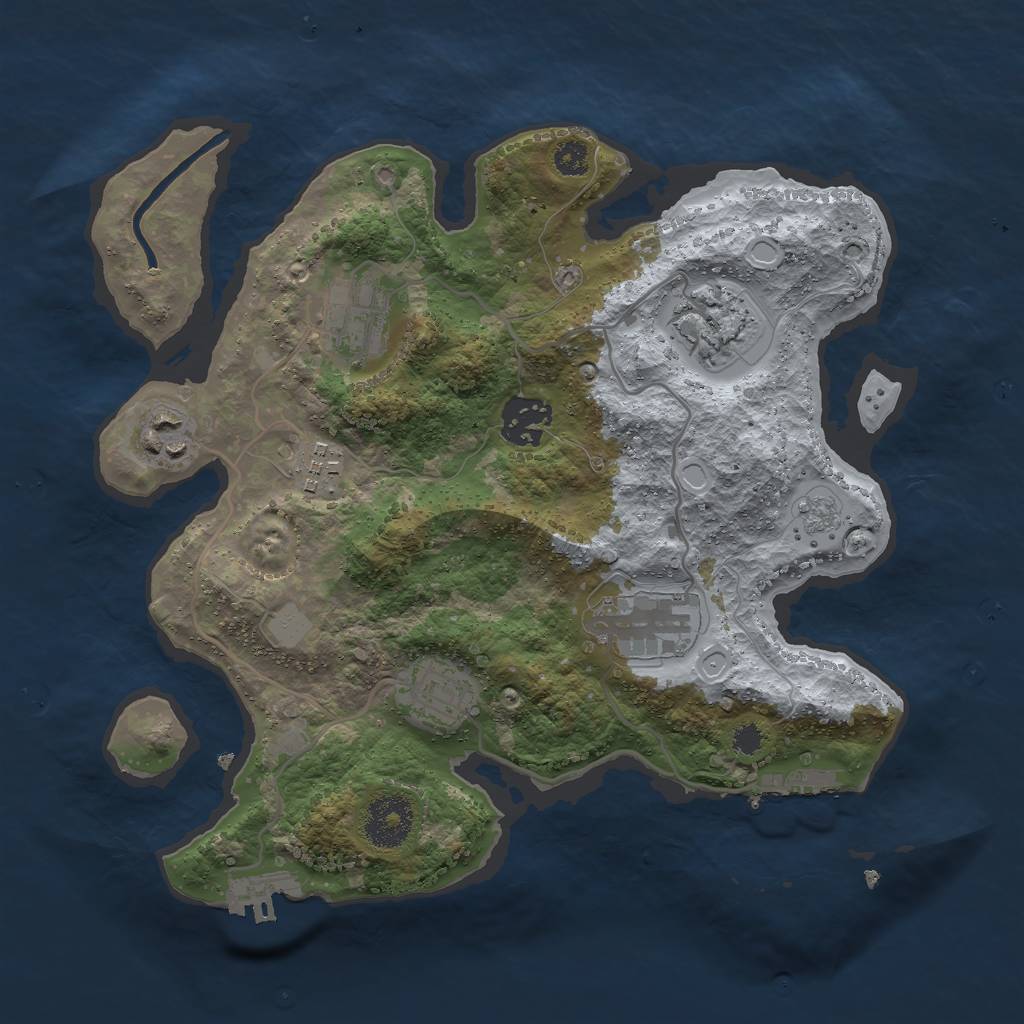 Rust Map: Procedural Map, Size: 3000, Seed: 4949, 15 Monuments