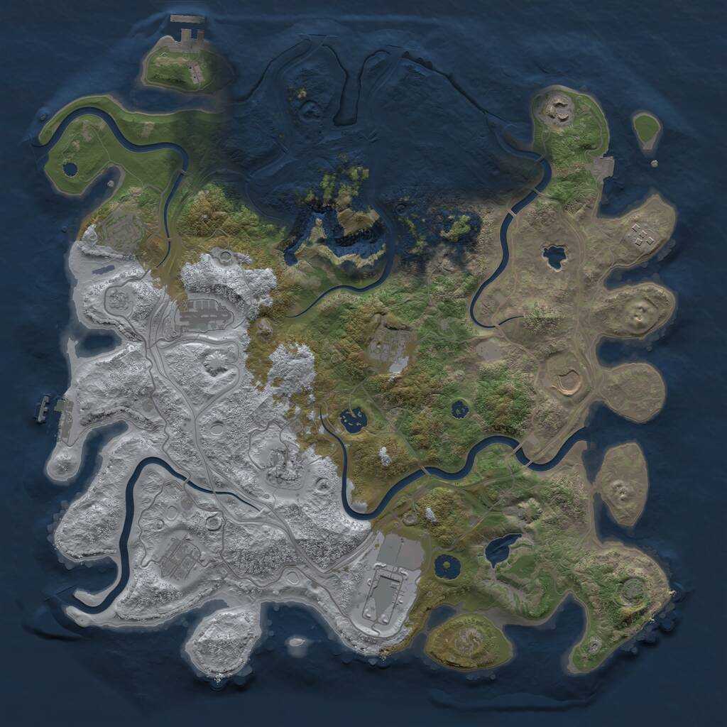 Rust Map: Procedural Map, Size: 4250, Seed: 703959193, 16 Monuments