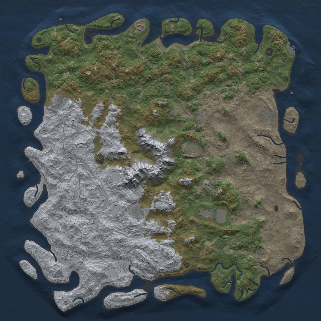 Rust Map: Procedural Map, Size: 6000, Seed: 100189608, 20 Monuments